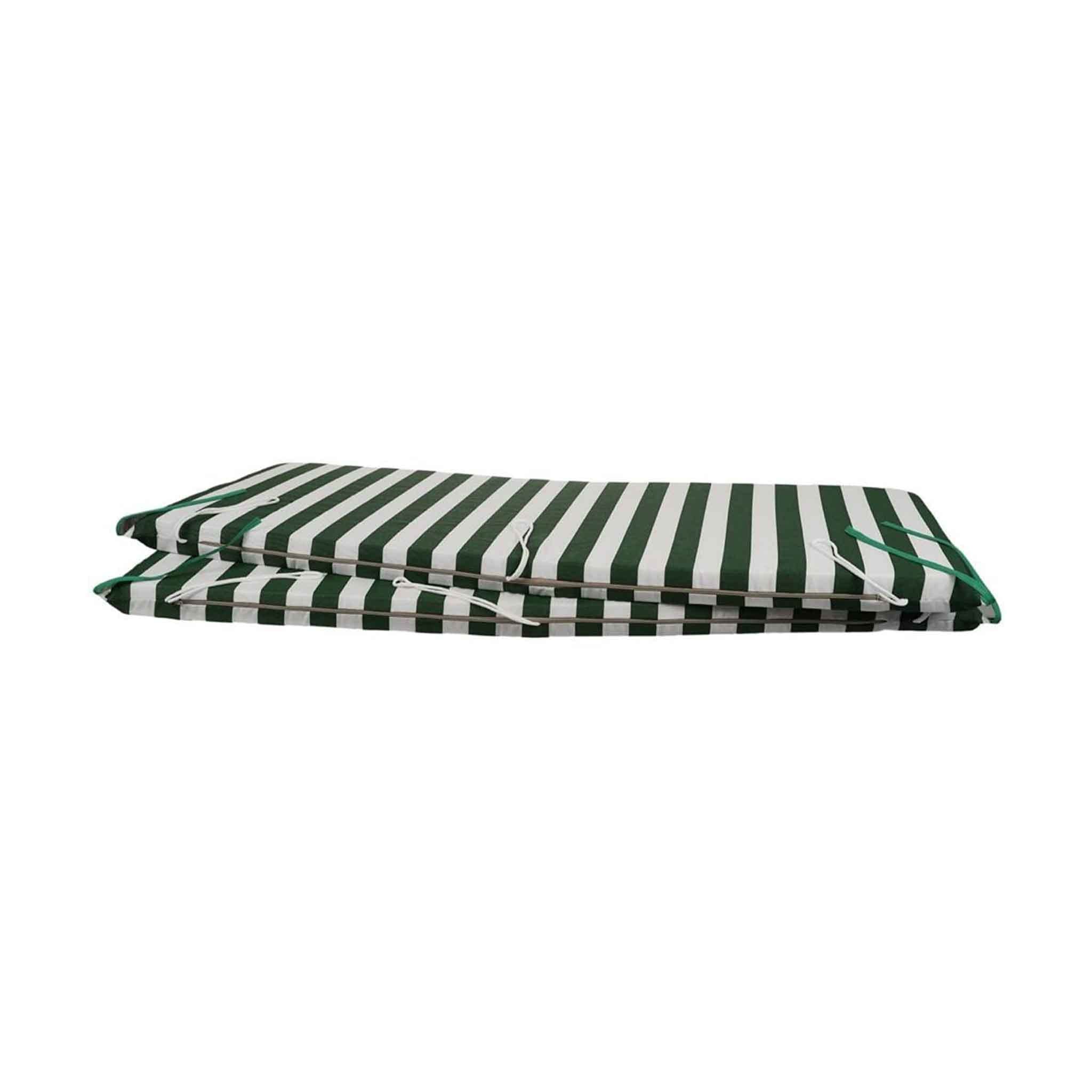 Il Tuo Artigiano Design Cuscino Fasciato per Dondolo da Giardino 2-3-4 Posti - Made in Italy (Bianco E Verde)