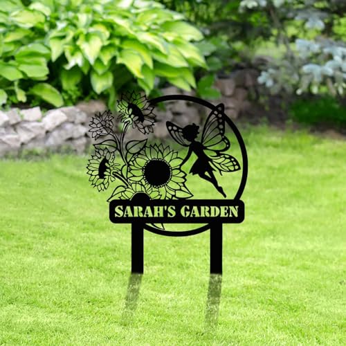 Personalisierte Gartenstecker aus Metall Gartenschilder mit Text...