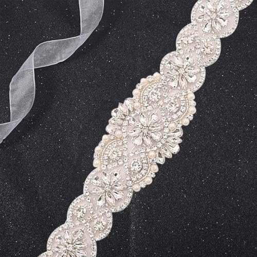 Handmade Crystal Bridal Belt Wedding Sash Belt with Rhinestones Pearls for Wedding Dress Bridesmaid Gown Plus Size3