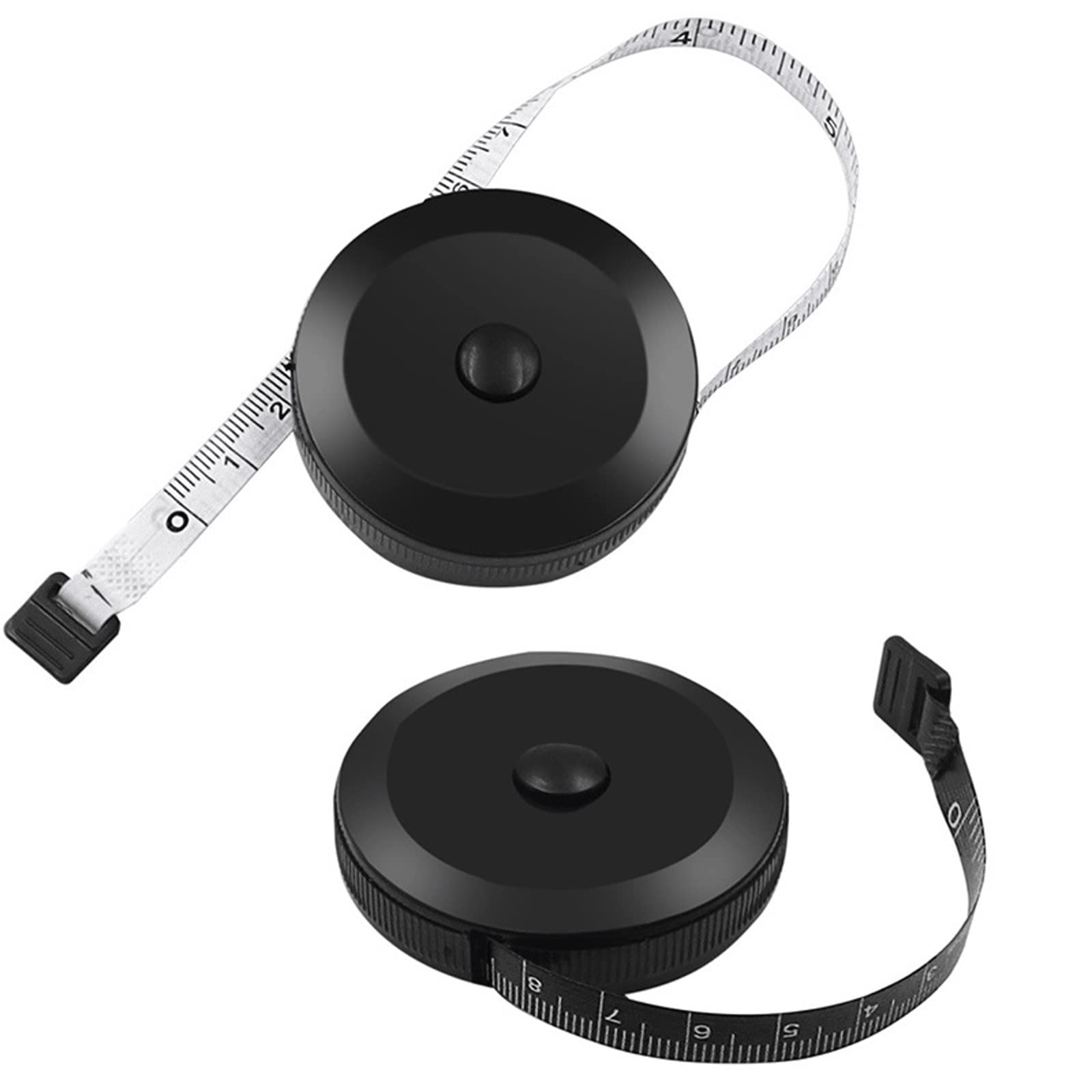 Miękka taśma miernicza ABS+PVC | Biały/czarny miara do szycia krawca: miękkie narzędzie(Schwarz)