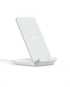 Anker PowerWave 10 Stand ワイヤレス充電器 Qi認証 iPhone 15シリーズ / 14シリーズ Galaxy 各種対応 最大10W出力 (ホワイト)