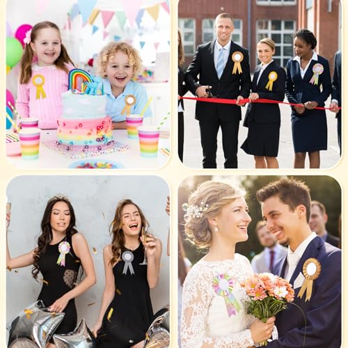 RISF 9 Stück Turnierschleifen, 4 Farben Turnierschleife Pferd, Rosetten für Gewinner Wiederverwendbar, Hobby Horse Rosettes mit Aquarellstiften und Diamantaufklebern für Sportveranstaltungen