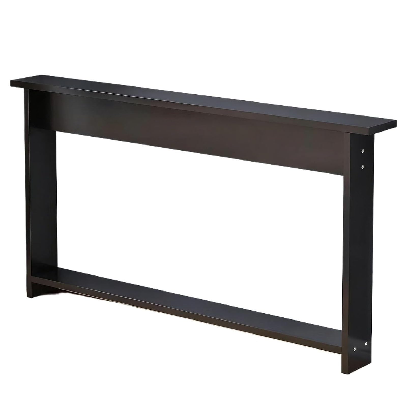Consolle per divano a 2 ripiani in legno nero, per soggiorno, atrio e corridoio, facile da montare con accessori, elegante e funzionale (90 x 15 x 70 cm)