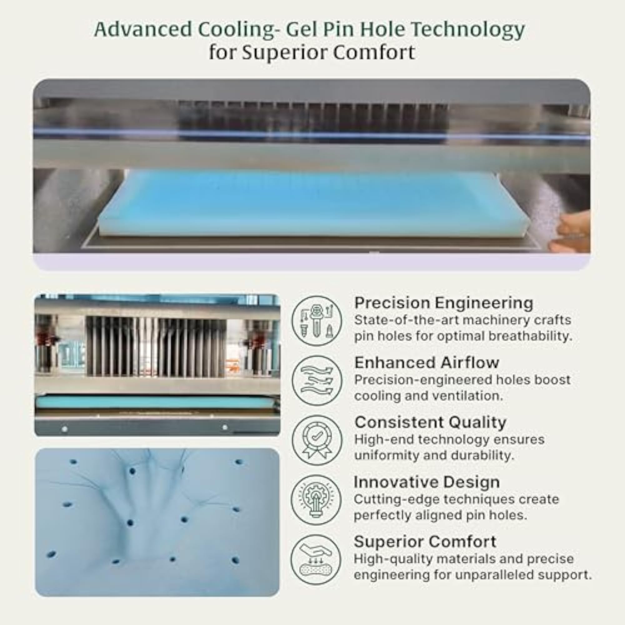 Set of 2 Orthopedic Cooling Gel Memory Foam Pillows