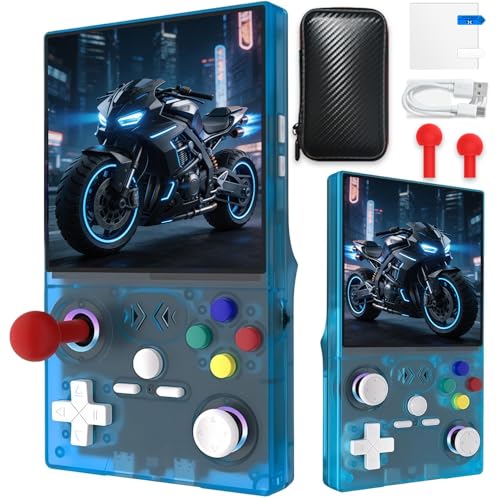 Design innovativo con doppio joystick 3D rimovibile: la nostra console da gioco retrò portatile è dotata di un rivoluzionario sistema di joystick rimovibile. A differenza delle tradizionali console portatili con impugnature fisse, i nostri joystick appositamente progettati possono essere facilmente sostituiti per soddisfare le tue preferenze di gioco. Goditi un controllo fluido e preciso con eleganti elementi di comando reattivi. L'illuminazione a LED integrata a 7 colori garantisce un impatto visivo e migliora l'atmosfera di gioco, garantendo un'esperienza di gioco coinvolgente in qualsiasi momento.