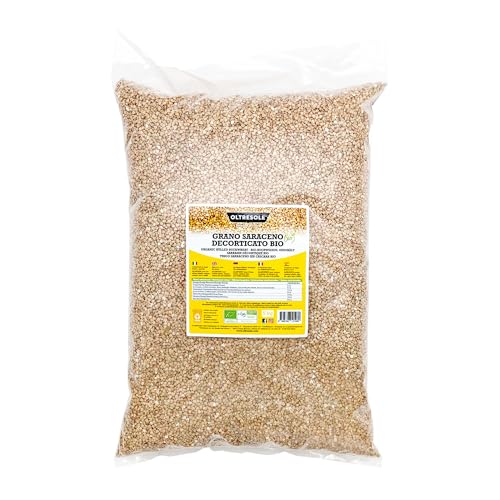 Oltresole - Bio Buchweizen geschält 5 Kg - Rohgetreide, nicht wärmebehandelt, aus biologischem Anbau, Convenience-Paket