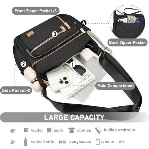 Image of NPBAG Crossbody Bag for Women, Shoulder Purse Handbag Messenger Bag, Trendy Pocketbooks, Waterproof and Multi-Pockets