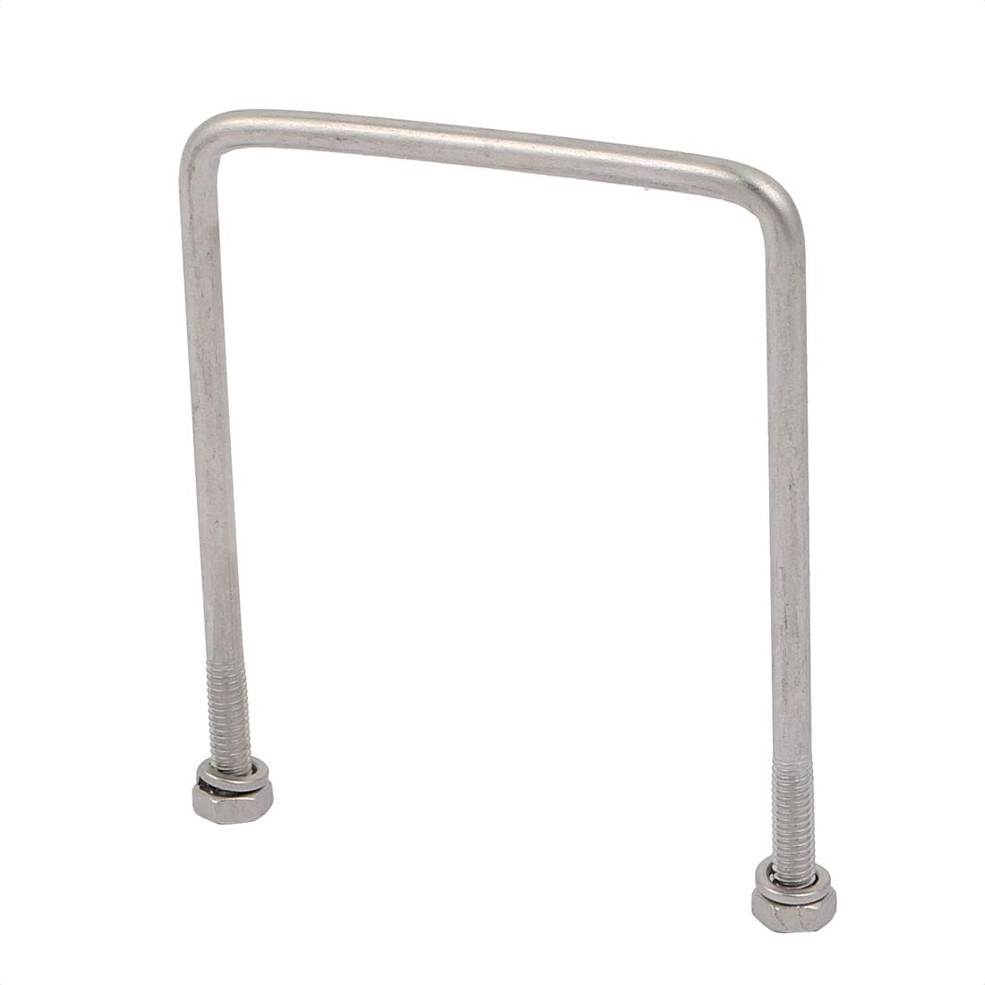 sourcing map 4 Stück Bügelschraube M4 x 50 x 70mm Quadratische Bügelbolzen mit Gewinde 304 Edelstahl U-Bolts mit Mutter U-Bolzen für Dachbox Rohr Abschleppen Befestigung