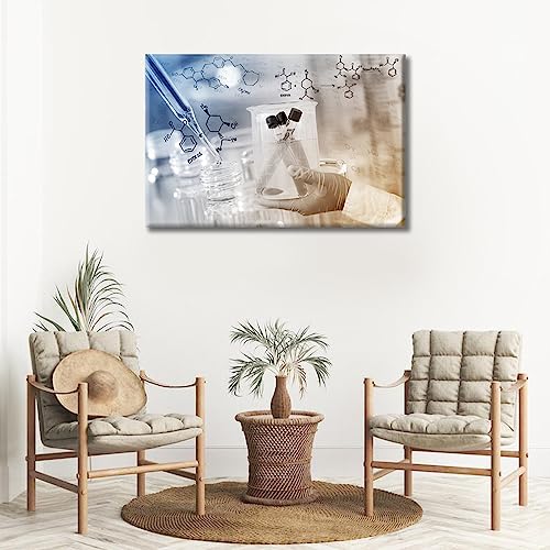 Image of TUMOVO 1 Pieces Medical Poster Canvas Wall Art Young Scientist Pictures Wall Decor for Bedroom Clinical Laboratory Artwork Wall Art Framed Ready to Hang (16 inch Wx24 H)