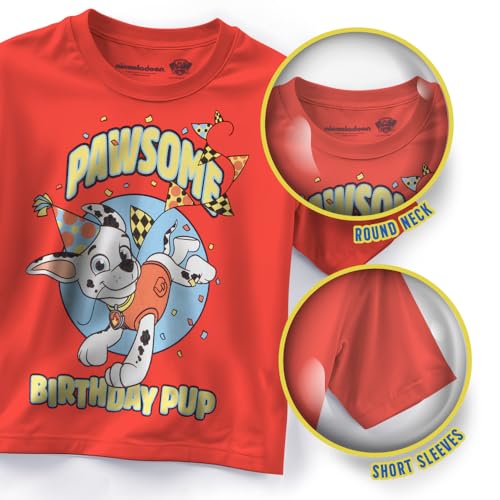 Nickelodeon Paw Patrol Kids Birthday T-Shirt - Short Sleeve Graphic Birthday Party Tee for Kids and Toddlers2