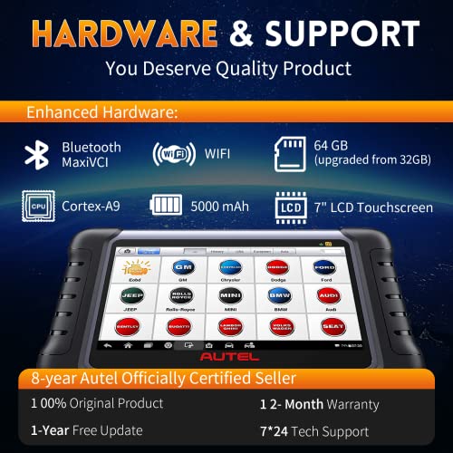 Autel Maxicom Mk808Z-Ts Scan Tool - 2023 Bi-Directional Tpms Tool Updated Of Mk808Ts/ Mk808Bt/ Ts608Pro With Active Test, 28+ Service, All Systems Diagnoses, Sensor Program & Relearn, Fca Autoauth #TOP6