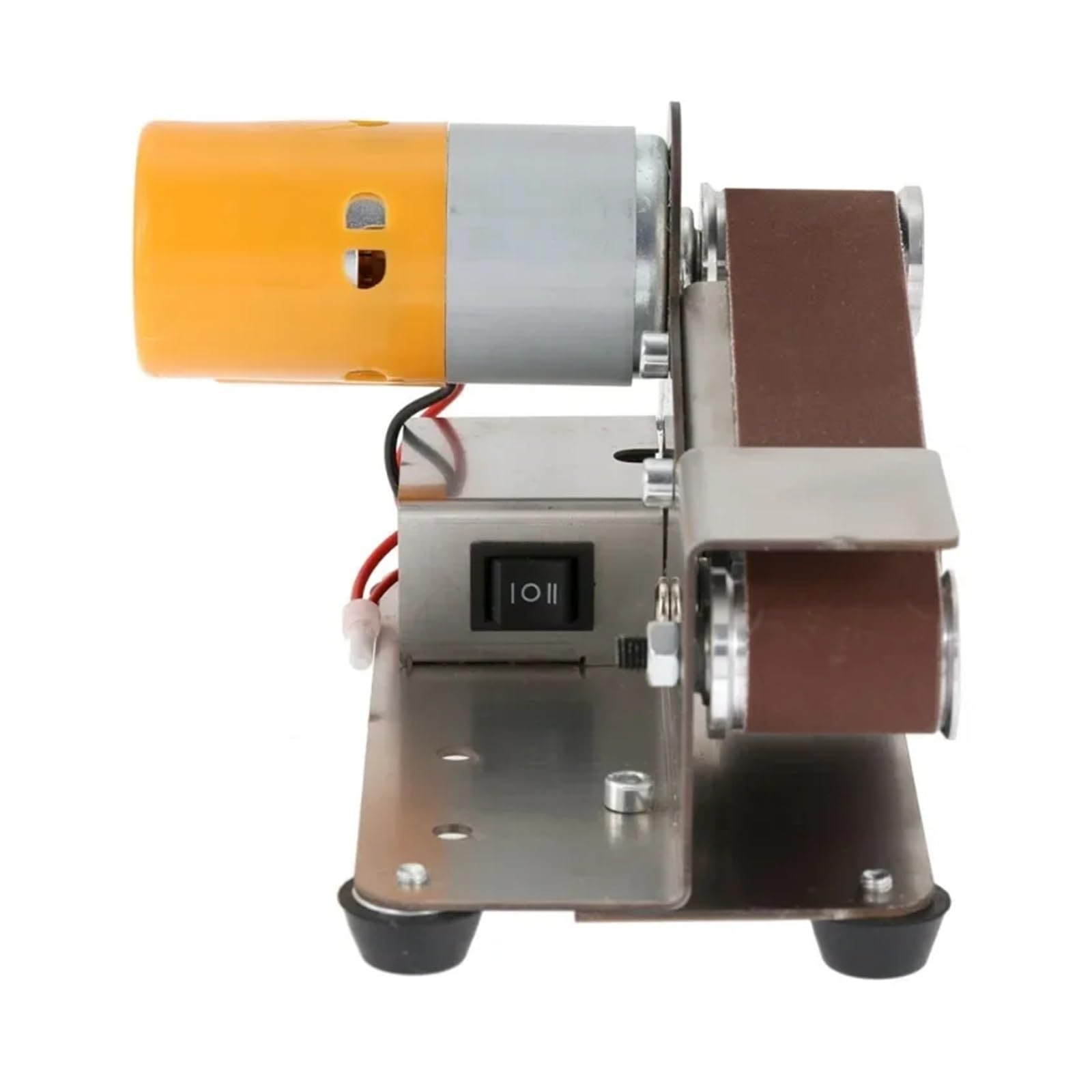 Miniaturowa elektryczna szlifierka taśmowa DIY, polerująca szlifierka z zestawem szlifierskim, ostrzałka do noży i krawędzi
