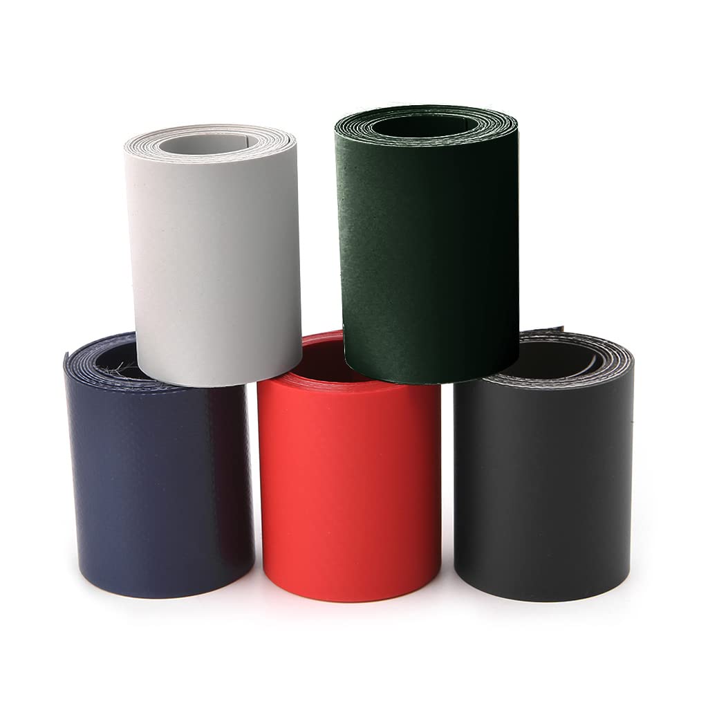 Newwyt Toppa in PVC Gommone Speciale Strumento di Riparazione Patch Foro per Kayak Toppa di Riparazione Impermeabile Rotta per Canoa 5x100 cm PVC Nero