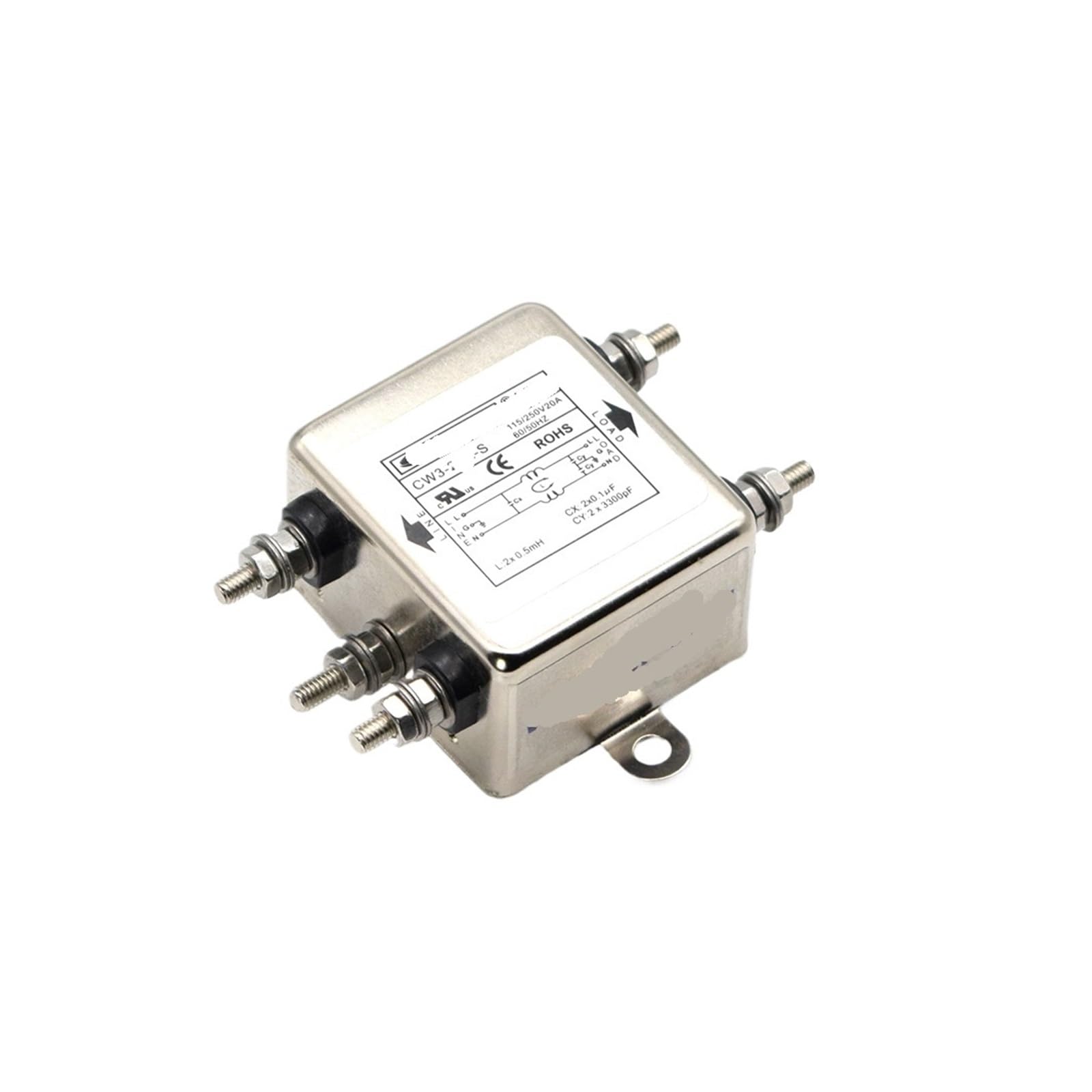 Filtre anti-interférence CW3-6A-S monophasé pour éliminer les parasites électriques AC