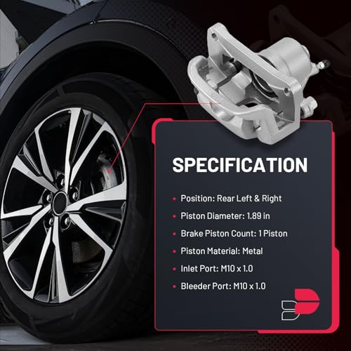 Image of BDFHYK 2pcs Rear Disc Brake Caliper Assembly with Bracket Compatible with Toyota Sequoia 2008-2015 4.6L V8 /4.7L V8 /5.7L V8, Compatible with Toyota Tundra 2007-2015 4.0L V6 /4.6L V8 /4.7L V8 /5.7L V8