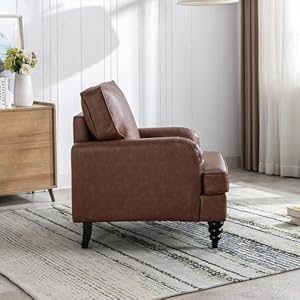 Accentarmchairelegantmidcenturymoderncomfycornersofachairssoftpaddedwaitingroomclubchairwiththickcushionforlivingroombedroomofficewaitingroompubrown Urban Country Home Decor Accent arm chair elegant midcentury modern comfy corner sofa chairs soft padded waiting room club chair with thick cushion for living room bedroom office waiting room pu brown urban country home decor