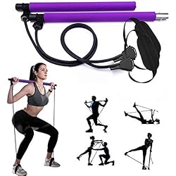 GIKERSY Kit de Barra Pilates portátil, con Banda de Resistencia, Barra de Yoga, con asa para pies, Ejercicios de Gimnasio en casa, Ejercicios de Pecho, Extractor de Brazos 4 GIKERSY Kit de Barra Pilates portátil, con Banda de Resistencia, Barra de Yoga, con asa para pies, Ejercicios de Gimnasio en casa, Ejercicios de Pecho, Extractor de Brazos