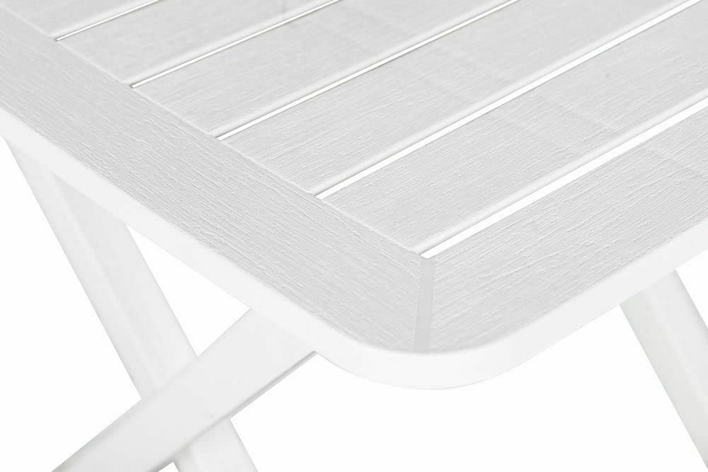 My Brand Tavolo Pieghevole da Esterno Bianco in Resina 80x72x70 cm | Arredo giardino e balcone, chiuso occupa 6 cm, già montato, richiudibile, salvaspazio