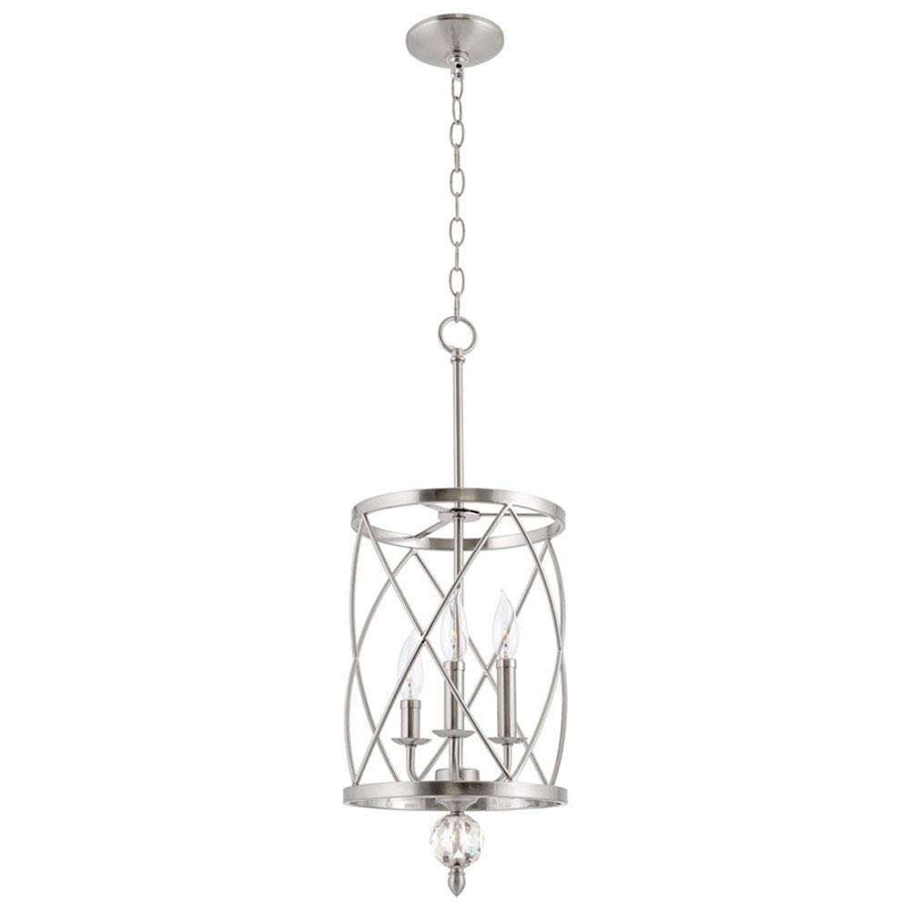 WEZXRLZNE Nordic Creative Personality Chandelier 3 Heads E12 Smooth Light Fixture Cylindrical Iron Cage Shape Residential Lamp Suitable for Bedroom, Living Room, Entrance Hall Ceiling Lighting(A)