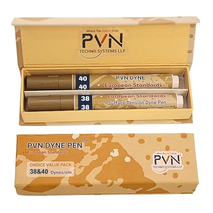 PVN DYNE Pen 38 & 40 Dynes/cm [Popular Value Pack] for Surface Tension-Treatment Measurement,Pack of 2, Reddish Pink