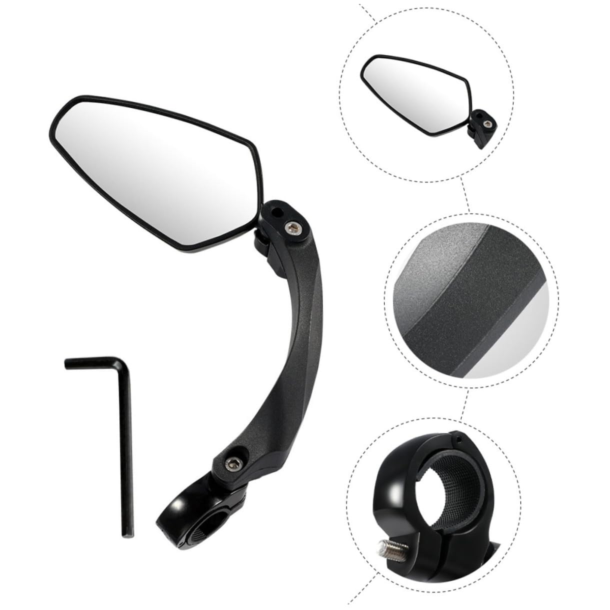 VANZACK 3pièces Rétroviseur De Vélo Réglable pour Guidon De Vélo De Miroir Arrière Pratique pour Cyclistes