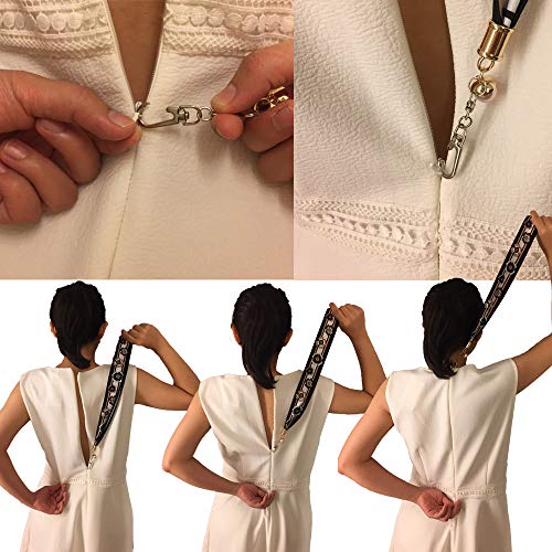 Black Zipper Puller for Dress and Boots Jewelry Design Zipper Helper Zip Up and Down Pull Assistant with Easy Zip Aid Puller by Yourself