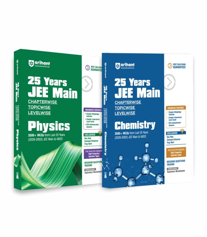 Image of Arihant 25 Years JEE Main Preparation Combo | Physics and Chemistry | 7000+ Chapterwise,Topicwise & Levelwise MCQs (2026-2002) for JEE Main & AIEEE | NTA Authenticated Answers,Key Ideas & Trap Alert