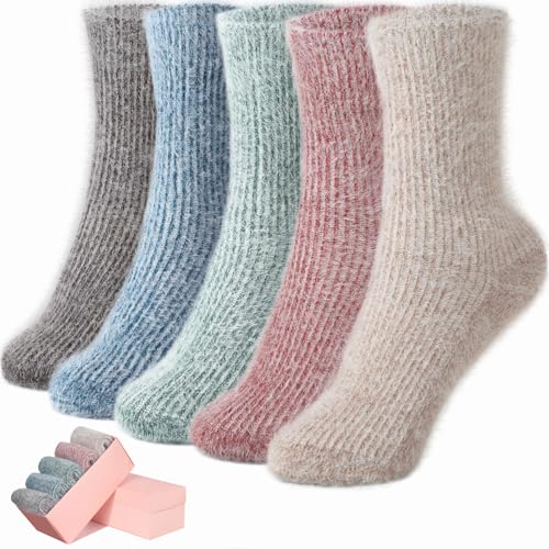 Image of SISOSOCK Cozy Womens Fuzzy Socks,Soft Push Wool Socks,Warm Gifts for Women