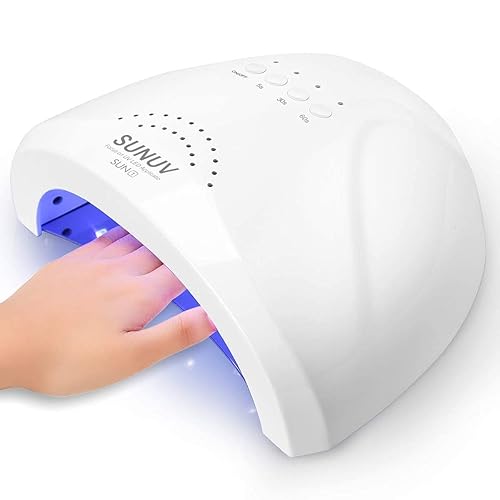 UV LED Nail Lamp, SUNUV Gel Light for Nail Polish 48W UV Dryer with 3 Timers SUNone White - A-White