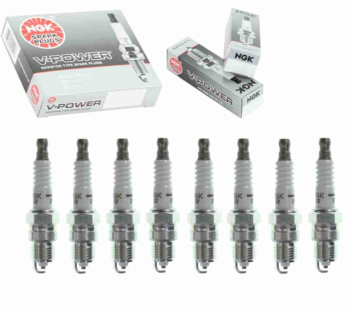 8 pc NGK V-Power Spark Plugs compatible with Chevrolet K1500 Suburban 5.7L V8 1992-1995