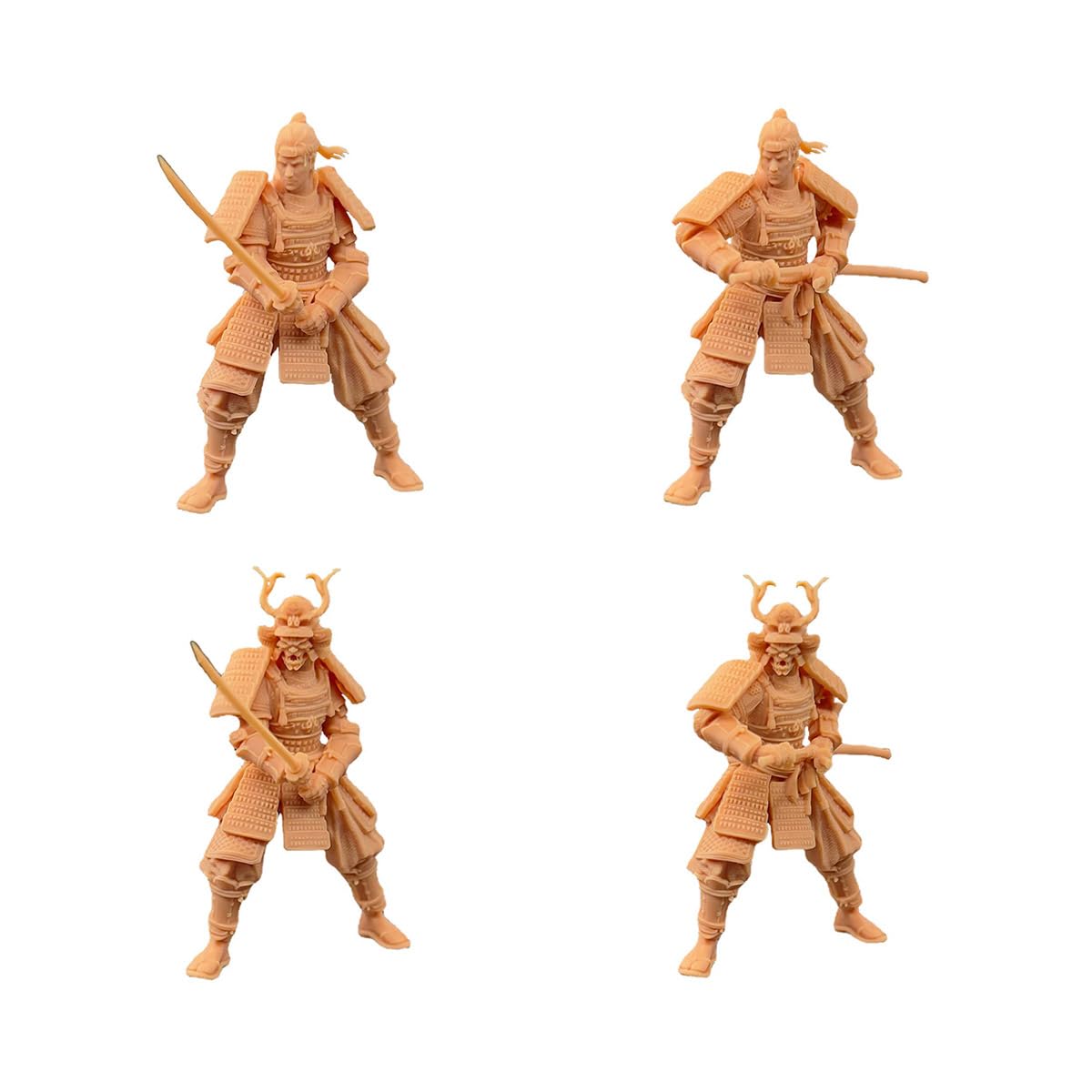 ZEDACAKAI (4 Pcs 1/35 Figure Japan Samurai Demon Samurai Resin Model Miniature Garage GK Kit Need to Be Colored by Yourself