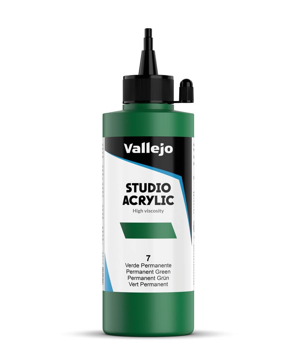Vallejo : Studio Acrylic Paint : 200ml : Permanent Green