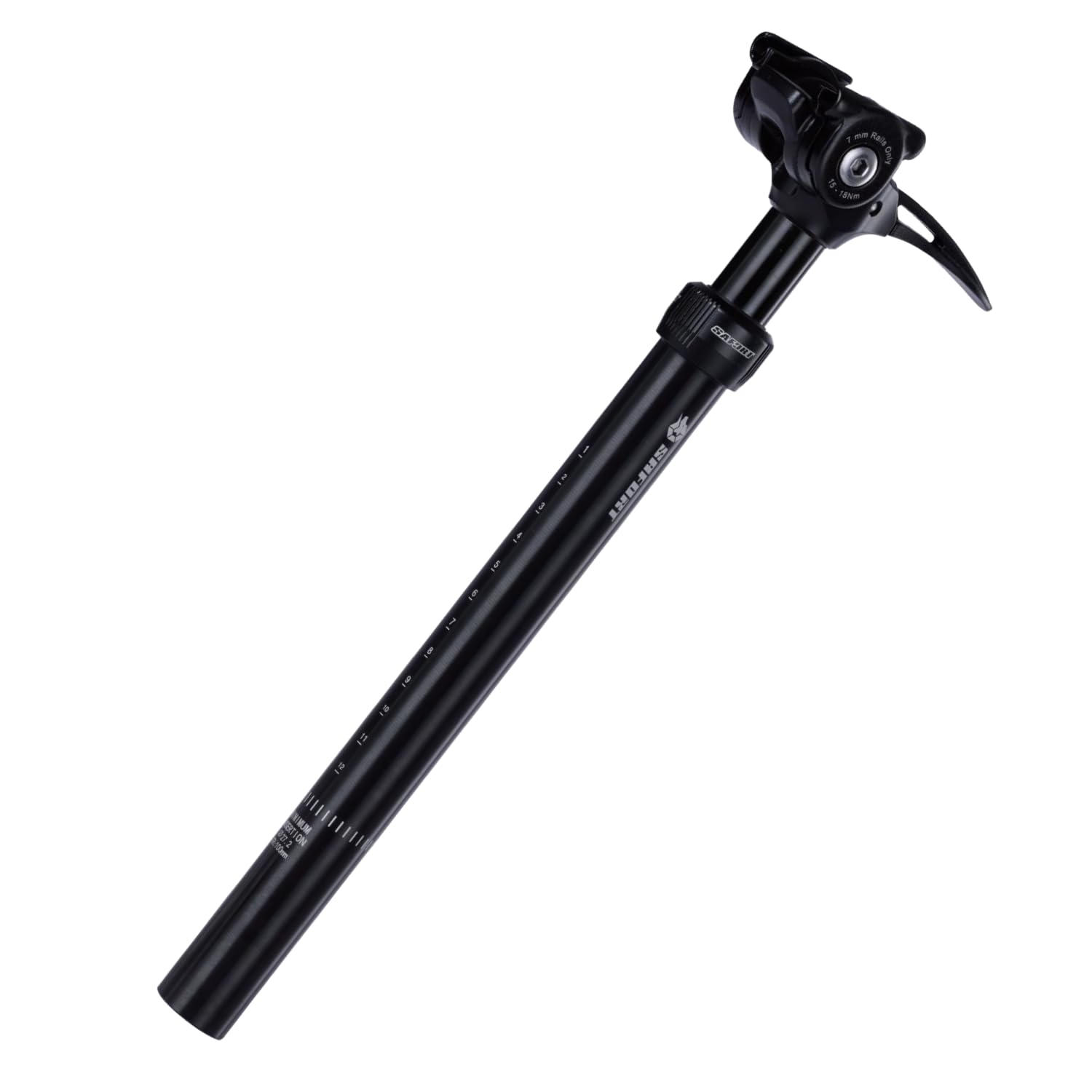 SAFORT SD78H-SUS Dropper Sattelstütze mit Federung, Hebelbetätigung, höhenverstellbare Sattelstütze für Fahrrad/EBIKE, 450 mm Länge
