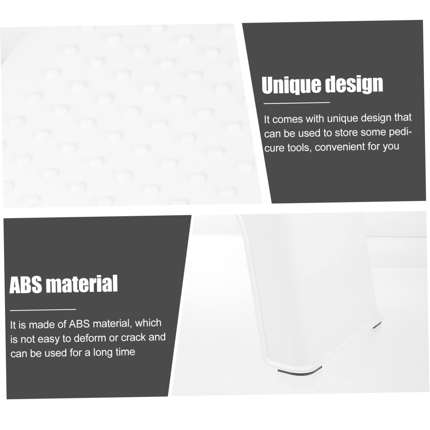 Sgabello Poggiapiedi per Pedicure in Abs Beige per Saloni | Uso in Pedicure e Foot Care Salon, Vano Porta Utensili, Formato Pratico per Casa e Bagno