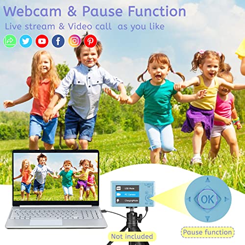Digital Camera 4K 44Mp Compact Point And Shoot Camera With 16X Digital Zoom 32Gb Sd Card,Kids Camera 2.4 Inch, Vlogging Camera For Teens Students Boys Girls Seniors(Blue2) #TOP4