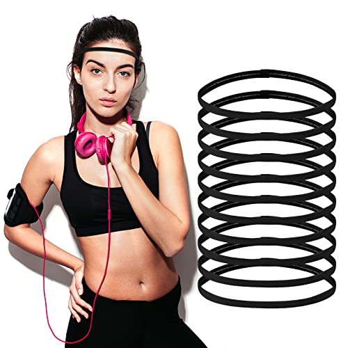 Chstarina 10 Piezas Diadema Deportiva Elásticas Hombre Mujer, Cinta de Pelo Antideslizantes, Bandas de Cabello, Bandas Deportivas para Trotar Correr Fútbol Yoga Entrenamiento Cover