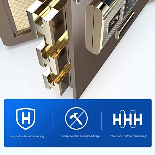 CLSDRZC, Fireproof Depósito Impermeable Seguridad electrónica Digital Seguridad de Acero sólido Gabinete Seguro S para Documentos de identificación, Documentos A4, computadoras portátiles, Joyas 36