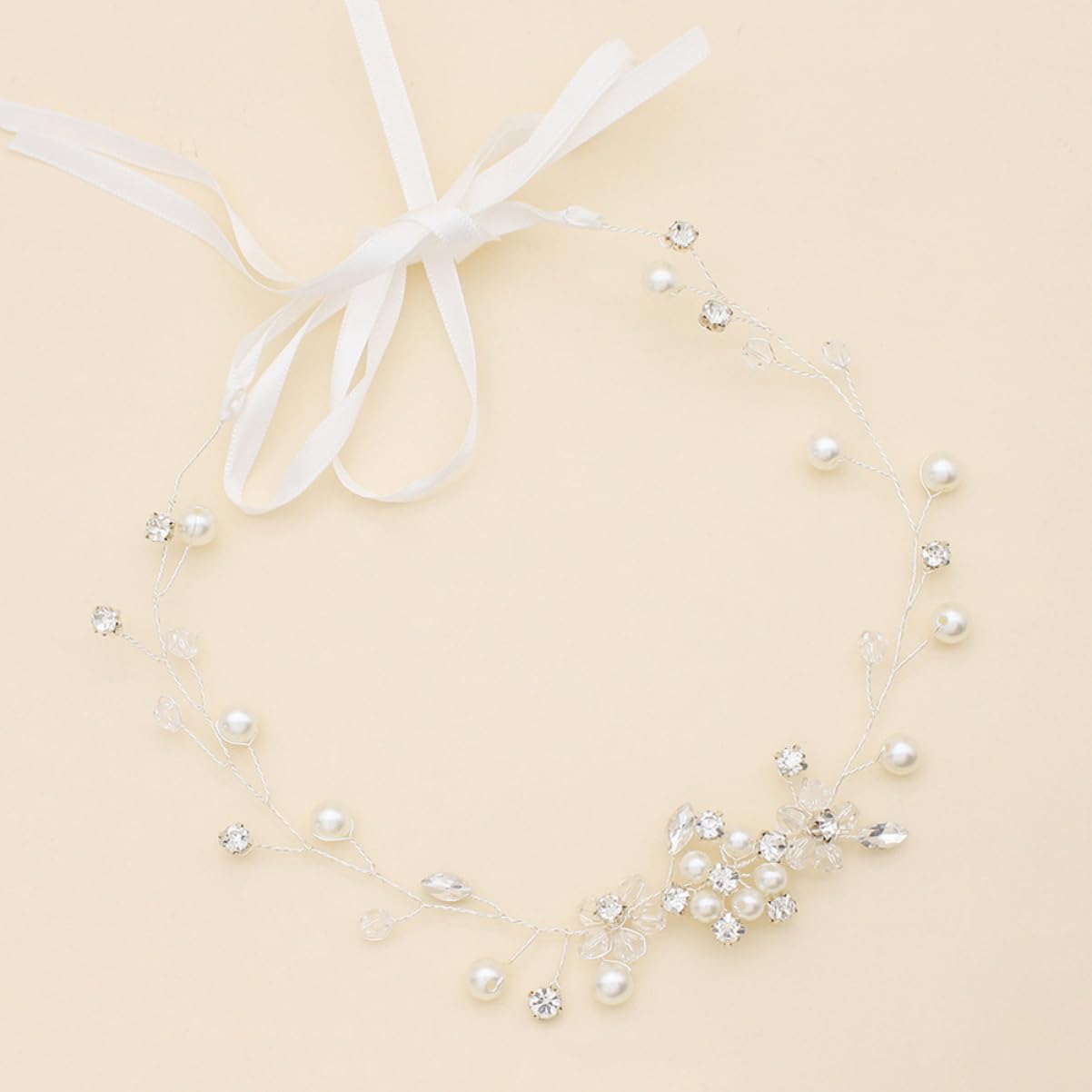 FRCOLOR 4 Piezas Accesorios Para El Cabello De Novia Cinta De Diadema De Diamantes De Imitación Diadema De Nupcial Tocado De Diademas Para Mujer Simple Circón Velo Perder