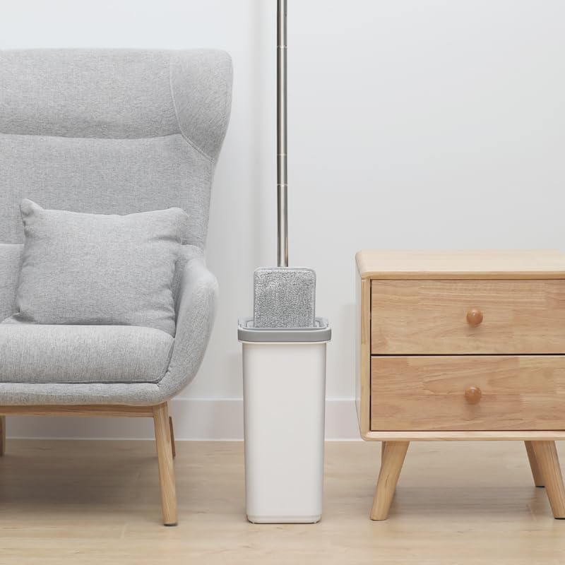 Foldable Flat Mop and Bucket Set with 2 Squeegee Mop Pads, Mop With Basket, Mop For Floor Cleaning, Mop and Basket,