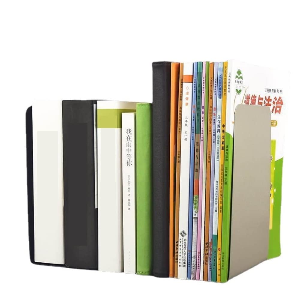 Fermalibri in metallo, 1 paio di fermalibri da scrivania, per ufficio, casa, libri, moderno, nero, supporto per mensola, elegante decorazione per casa e ufficio