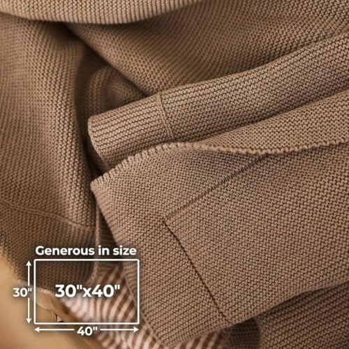 Image of 100% Organic Cotton Knit Receiving Baby Blanket for Newborns - Soft, Breathable Blanket for Crib & Stroller - Nursery Gift (Ultra Soft Mochachino)