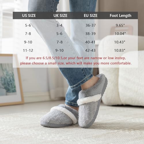Image of GOEWY Fuzzy Slippers for Women Indoor Outdoor with Memory Foam Cozy Shoes
