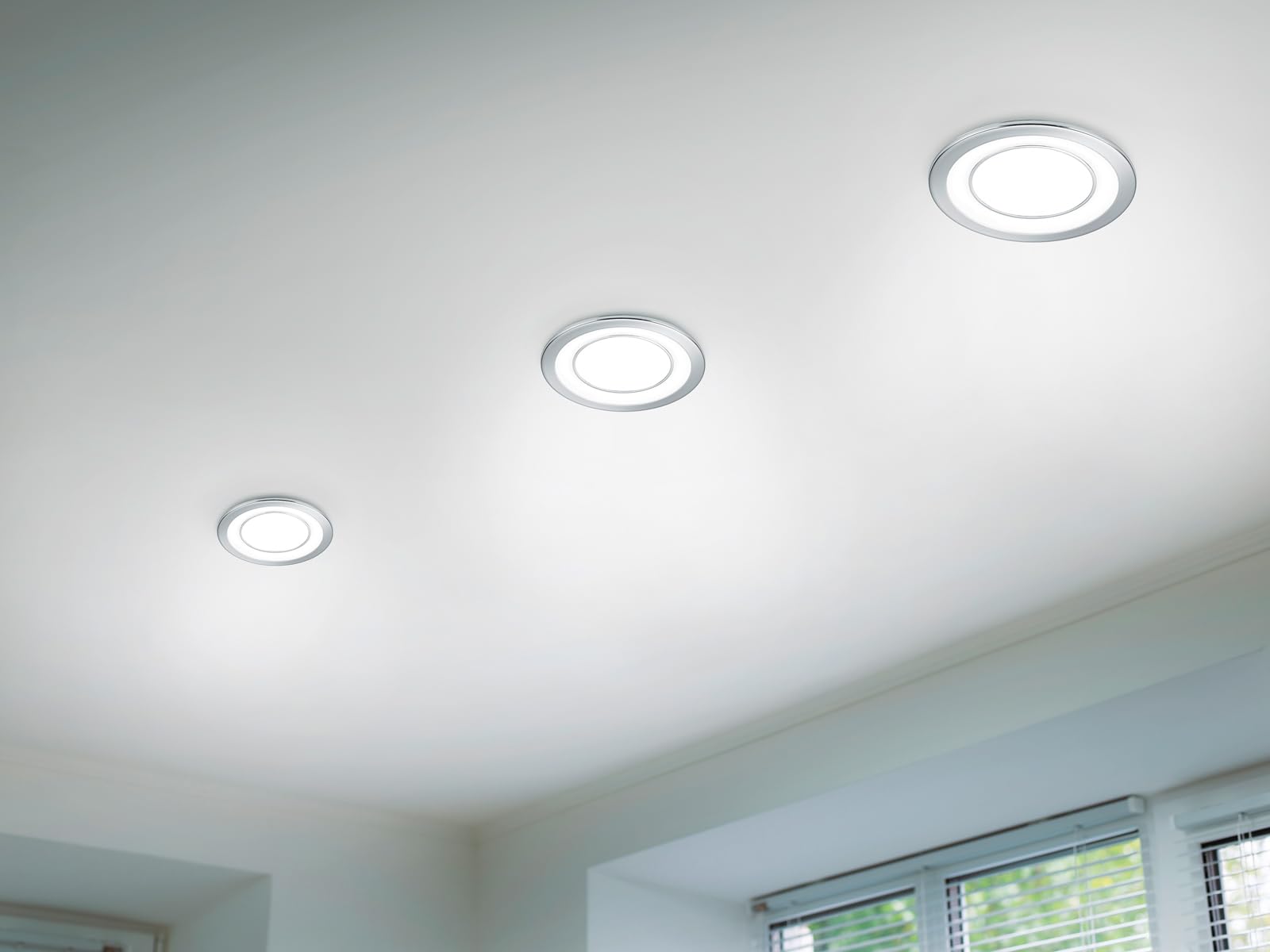 Trio Leuchten Faretto LED Da Incasso Core - Cromato, 5W, 3000K, 340 Lumen, Diametro 8,2 Cm, Foro 68 Mm - 2