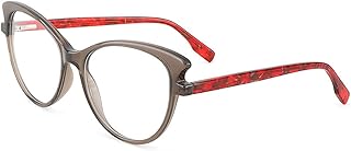 Reading Glasses, Trendy Fashion Complex Cat-Eye Reading Glasses, Transparent Color Glasses Frame, Student All-Match Literary Eyeglasses (Color : Transparent Blue, Size : +1.0) (Transparent Gray 2)