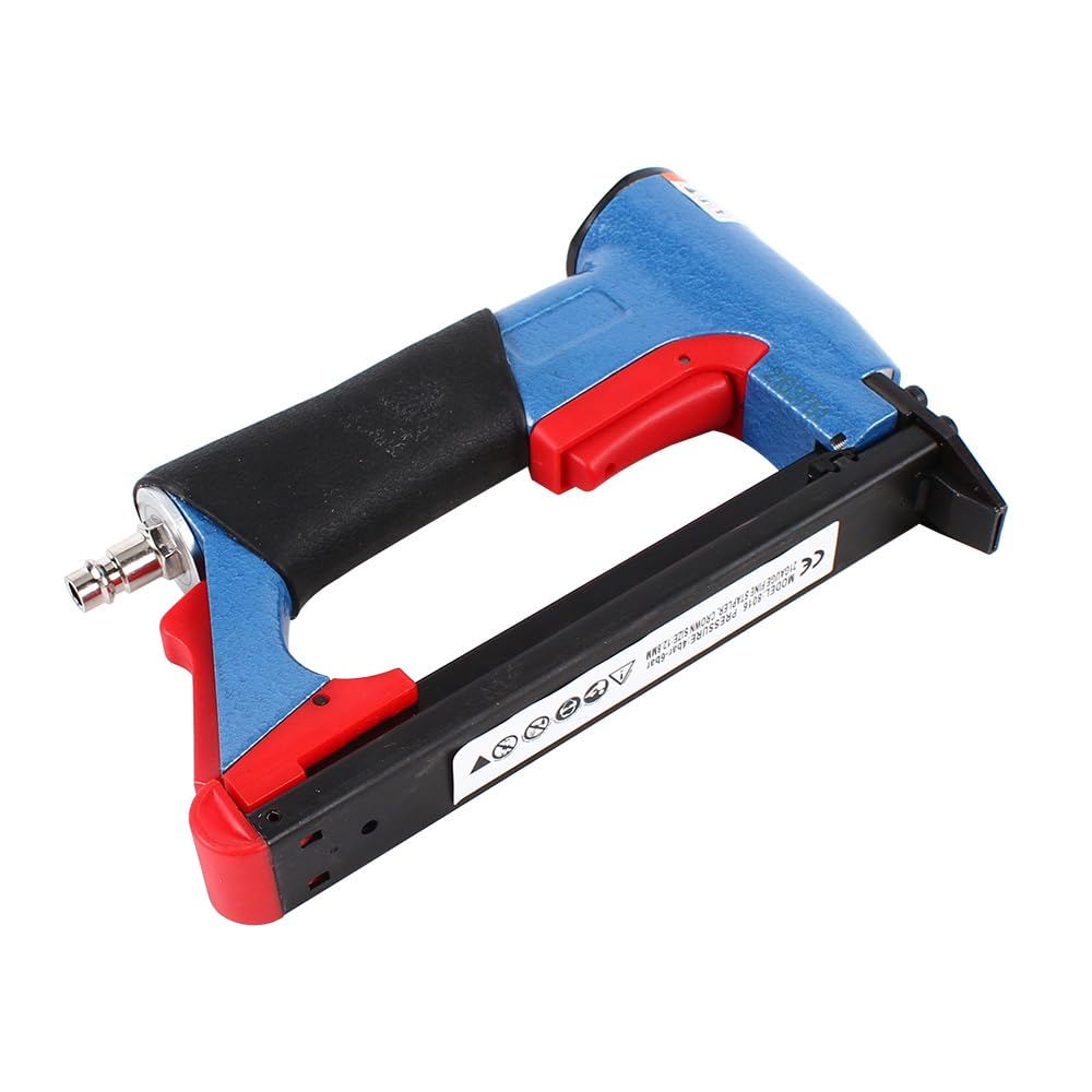Druckluft Tacker, Pneumatische Nagler Klammergerät Tacke 1/2 Zoll, Heftmaschine Pneumatik Druckluftnagler Nagelgerät, Werkzeug Luftkraft Hefter Naglerhefter Geeignet für Möbelbau 125 PCS 4-16mm