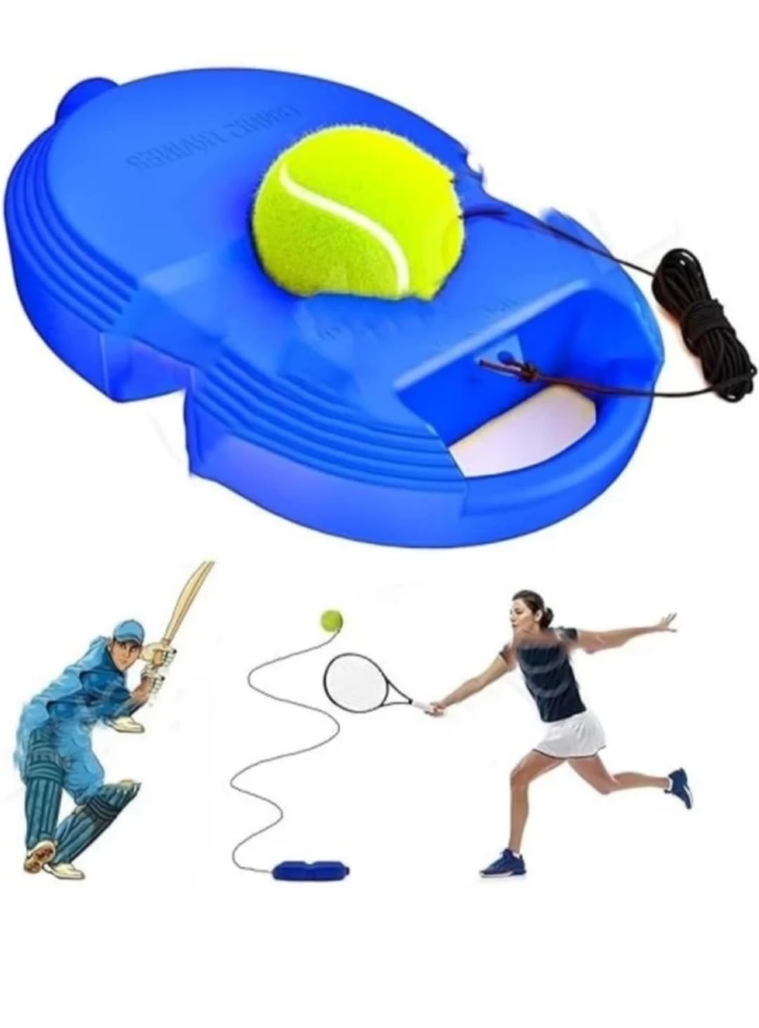 D Inoru ®Solo Tennis & cricket Trainer Set with Rebound Ball and String | Self-Practice Tennis Training Equipment | Fillable Base for Stability with Sand or Water | Ideal for Tennis & Cricket Training (B0DCWMJYK2) Amazon Price History, Amazon Price Tracker