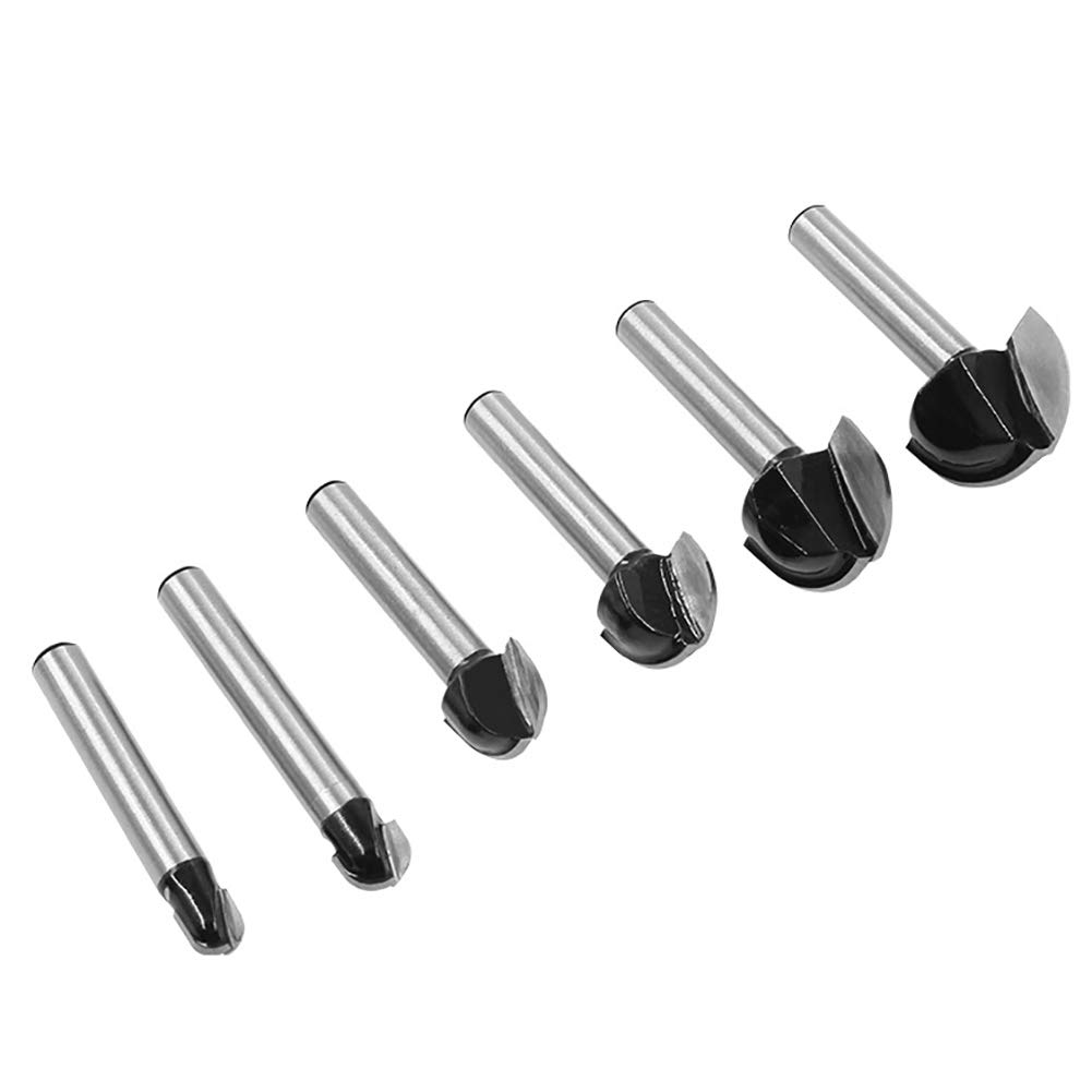 4 Frese A Fondello Arrotondato Con Gambo 6mm | Per Scanalature E Pannelli | Ideali Per Lavorazione Legno