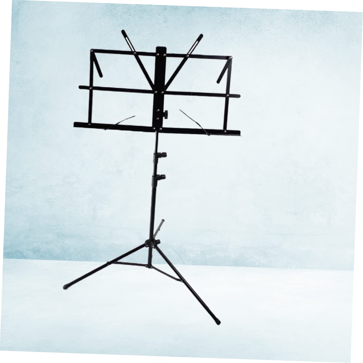 Soporte para Atril de Partituras Plegable de Metal, Trípode Ajustable | Altura Regulable de 60 a 150cm, Pies Antideslizantes, para Guitarra y Zheng, Estructura Plegable de Acero y Plástico
