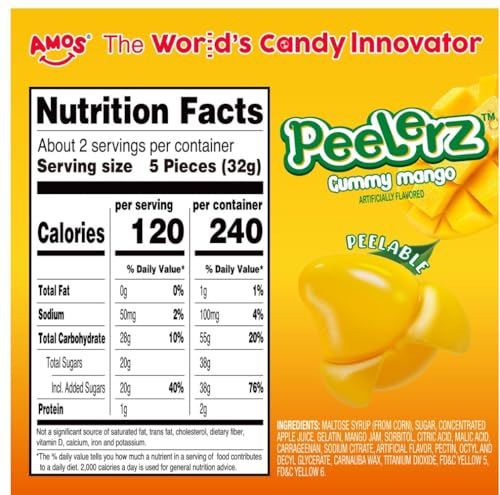 Gummy 4D Fruit Filled Candy Fruit Snacks Pineapple Flavor Soft and Chewy Gluten Free (Mango)