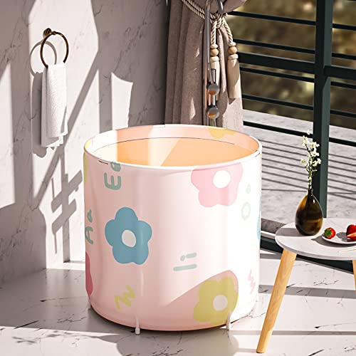 Foto de Bañera portátil para adultos plegable de PVC para baño de pie para cabina de ducha, bañera de hielo caliente no inflable con espuma térmica gruesa para mantener la temperatura (imagen 3)